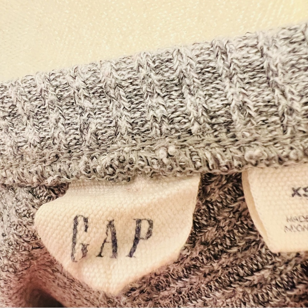 Gap Women Long Sleeve Heather Gray Crew Neck Ribbed Knit Fit Flare Dress XS - Picture 4 of 4